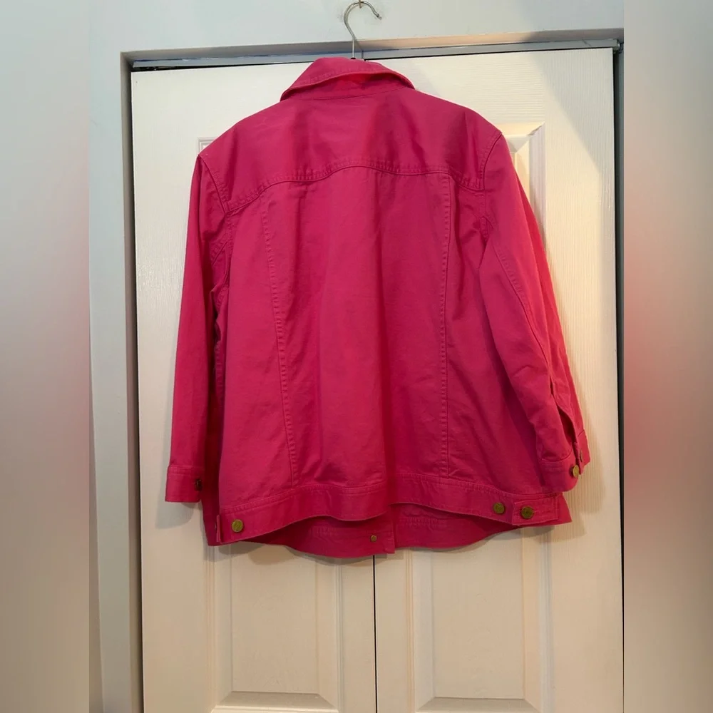 Lauren Jeans Co Ralph Lauren Pink Denim Jacket 2X Plus Size Cotton - Picture 6 of 7